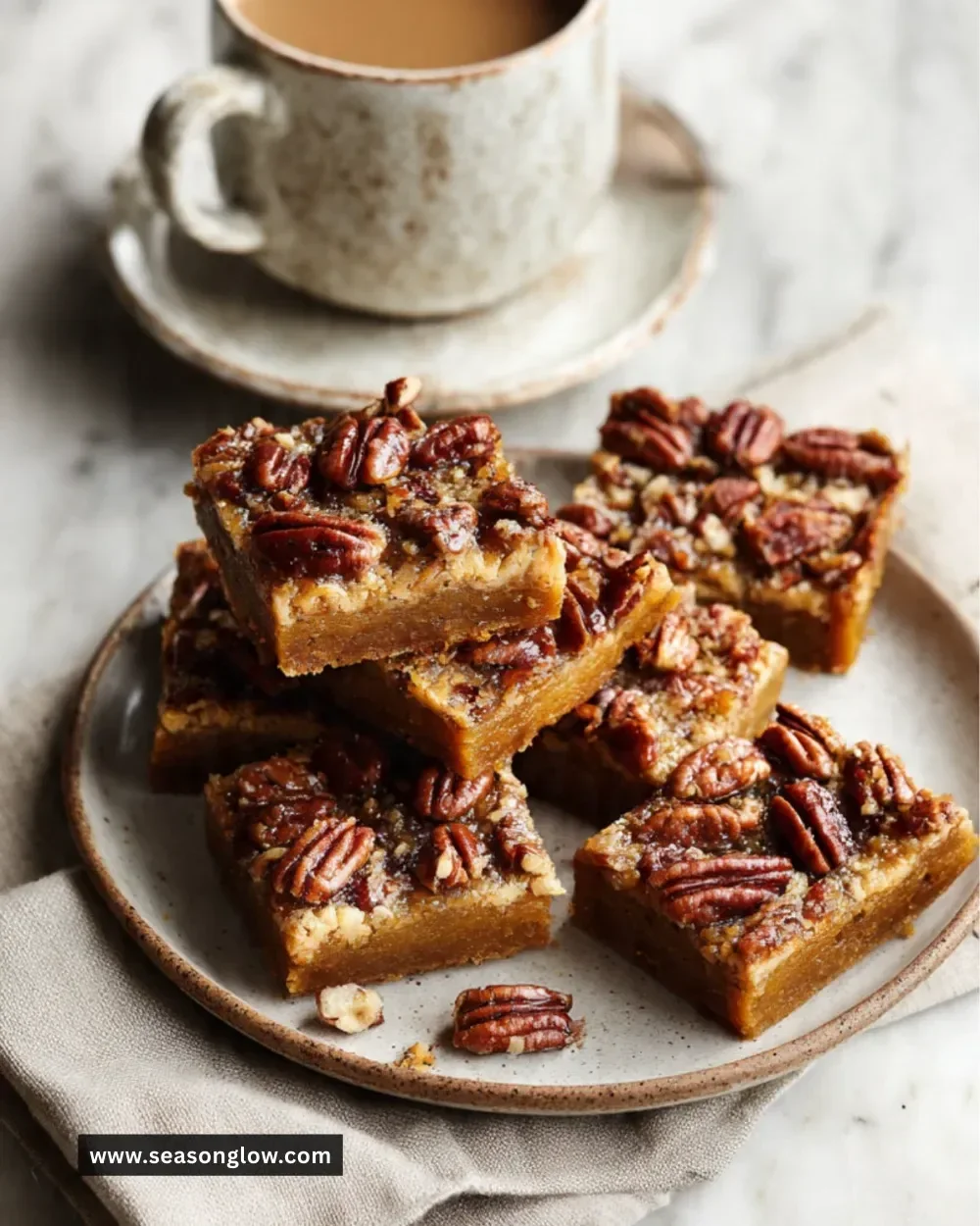 Delicious homemade Pumpkin Pecan Bars with crunchy pecans and spices