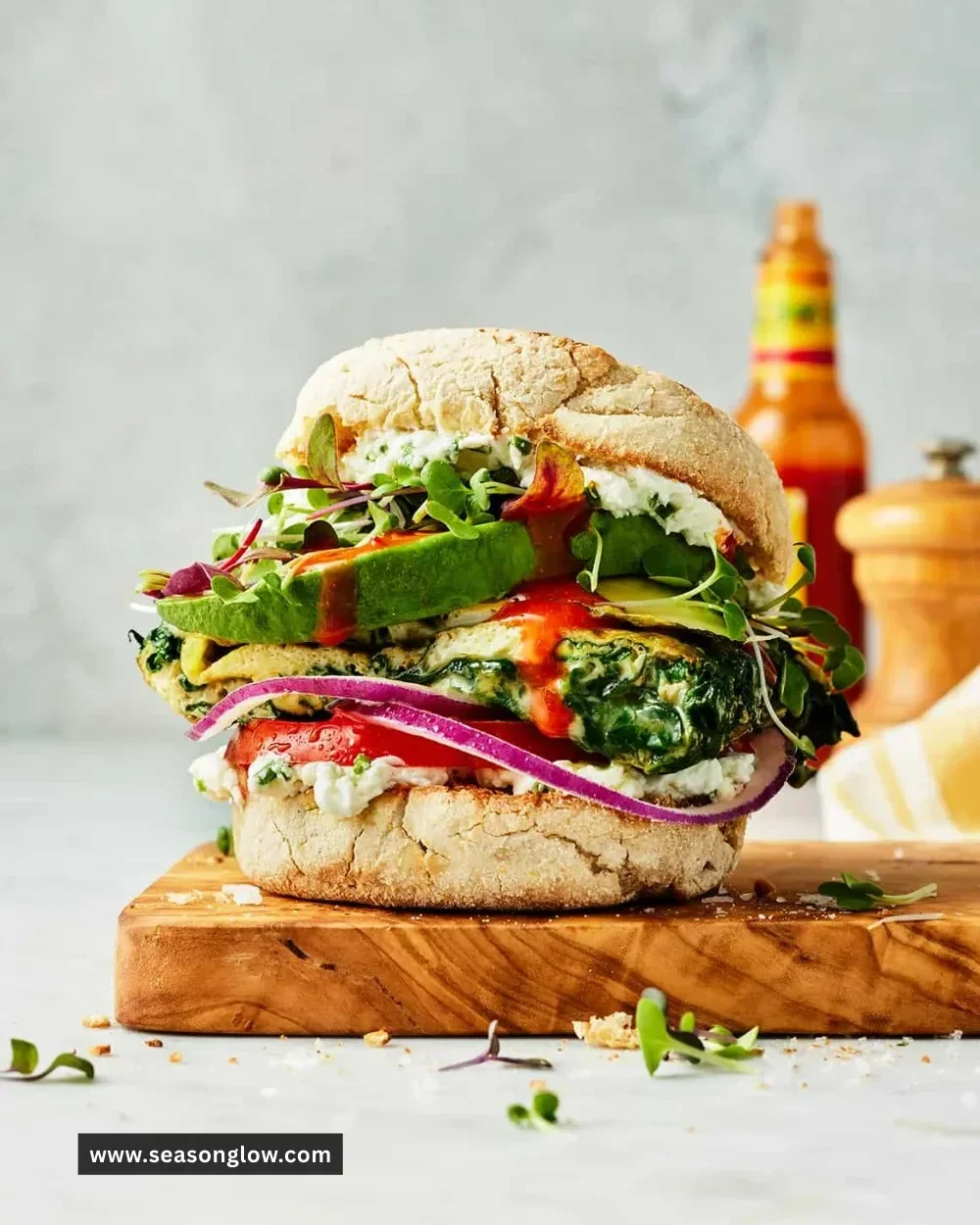 Variety of sandwich and toast breakfast ideas on a wooden table