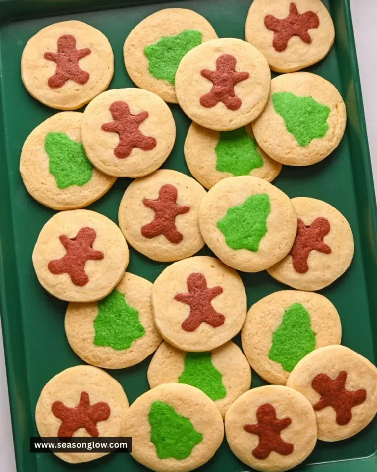 Delicious slice and bake Christmas cookies arranged on a festive plate