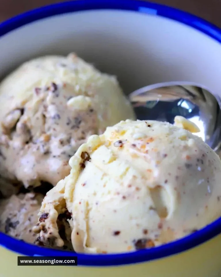 Sugar free butter pecan ice cream made in Ninja Creami with nuts and creamy texture