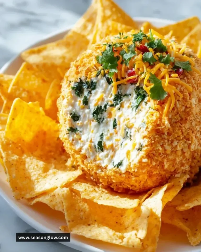 Delicious Taco Cheese Ball ready to serve at a party or gathering