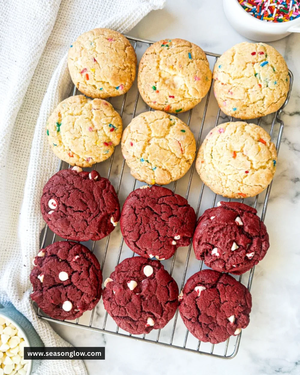 Deliciously decorated Cake Box Cookies displayed on a table