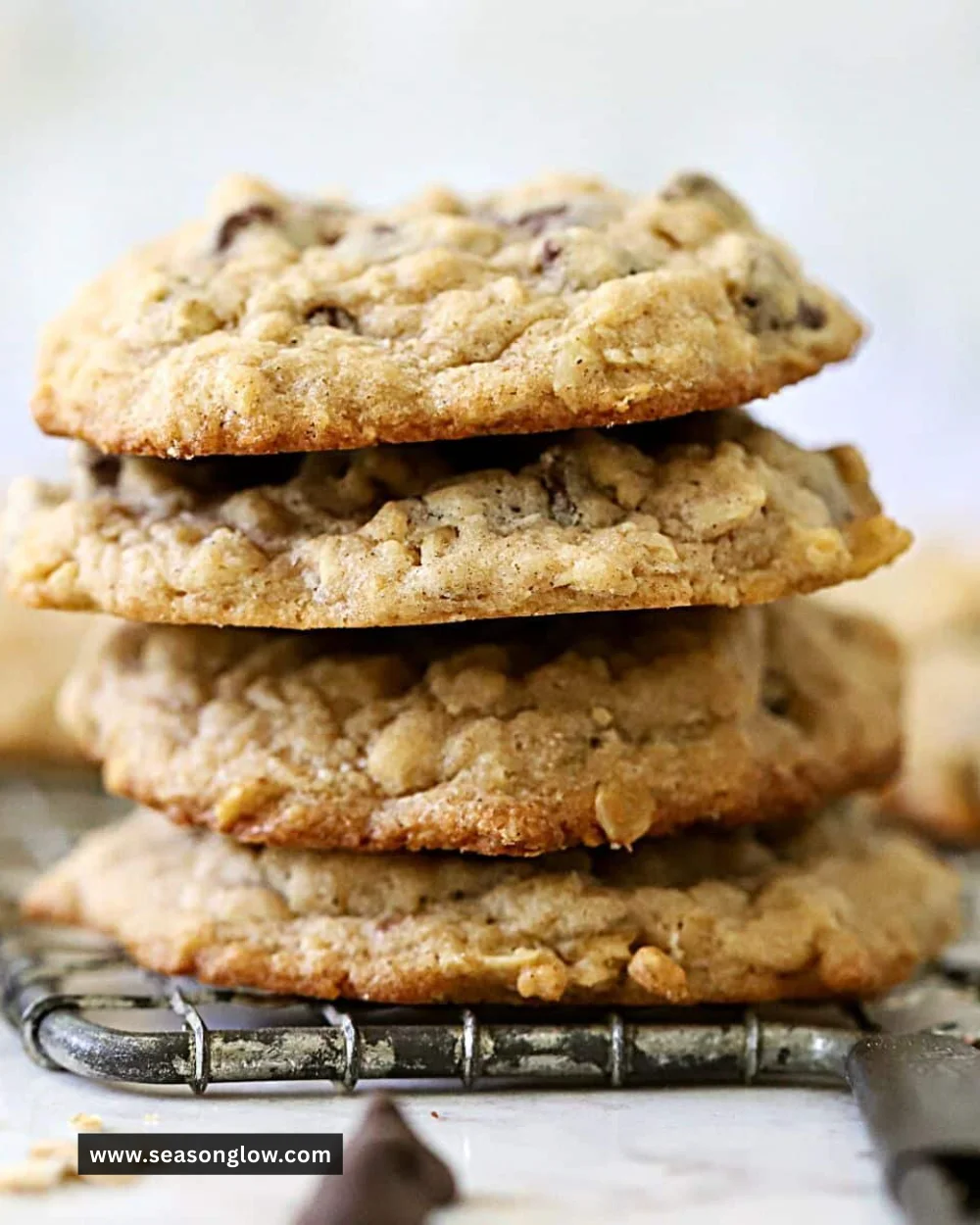 Freshly baked Nestle chocolate chip cookies on a cooling rack