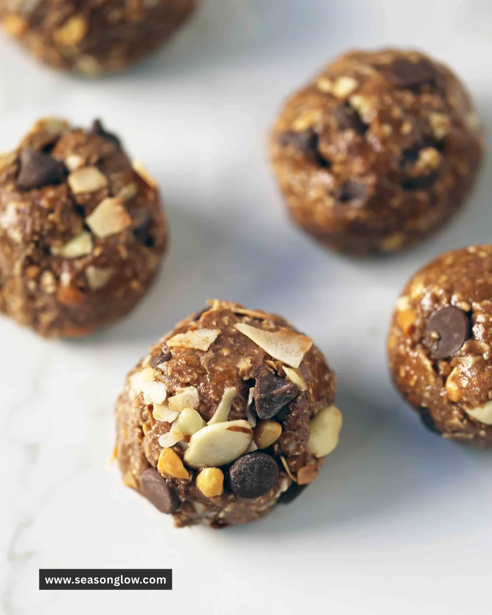 No-bake protein energy balls made with nuts and seeds for a healthy snack