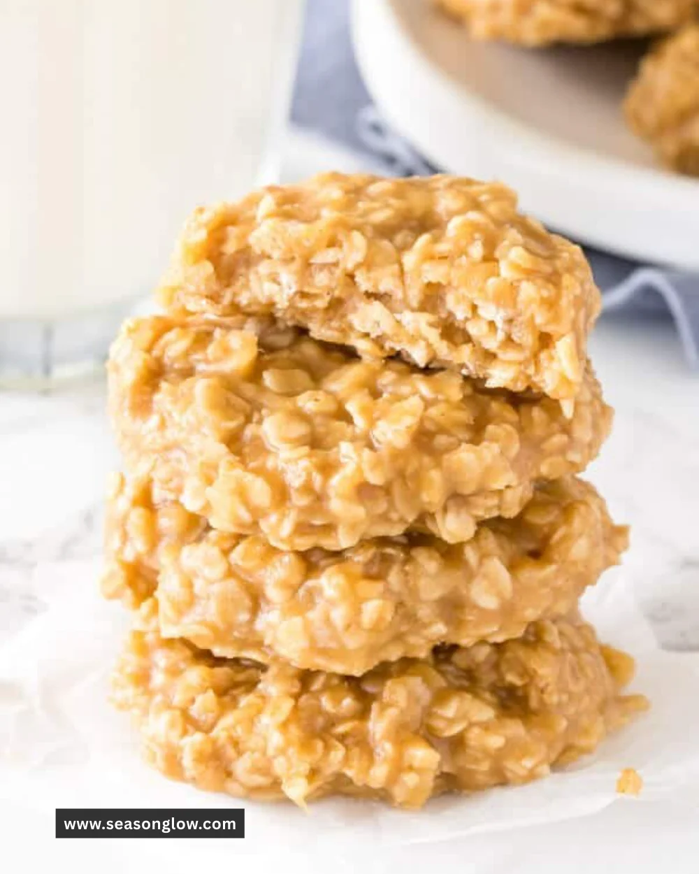 Delicious Peanut Butter No Bake Cookies ready to enjoy on a plate.