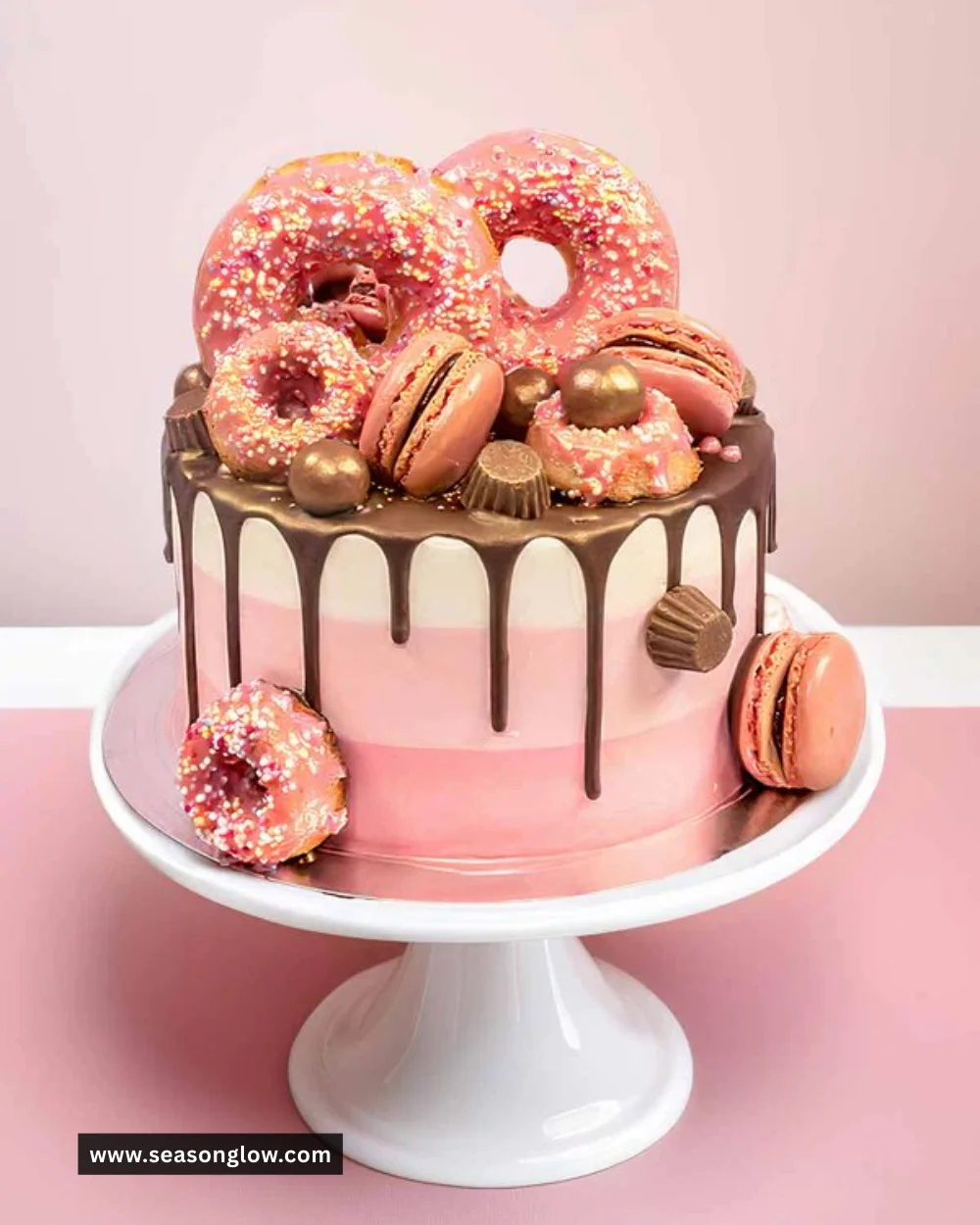 Deliciously decorated Pink Wink Cake with vibrant shades and unique designs.
