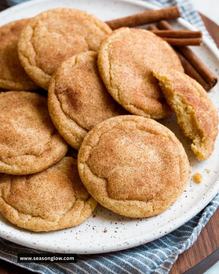 Freshly baked Snickerdoodle Cookies topped with cinnamon sugar.