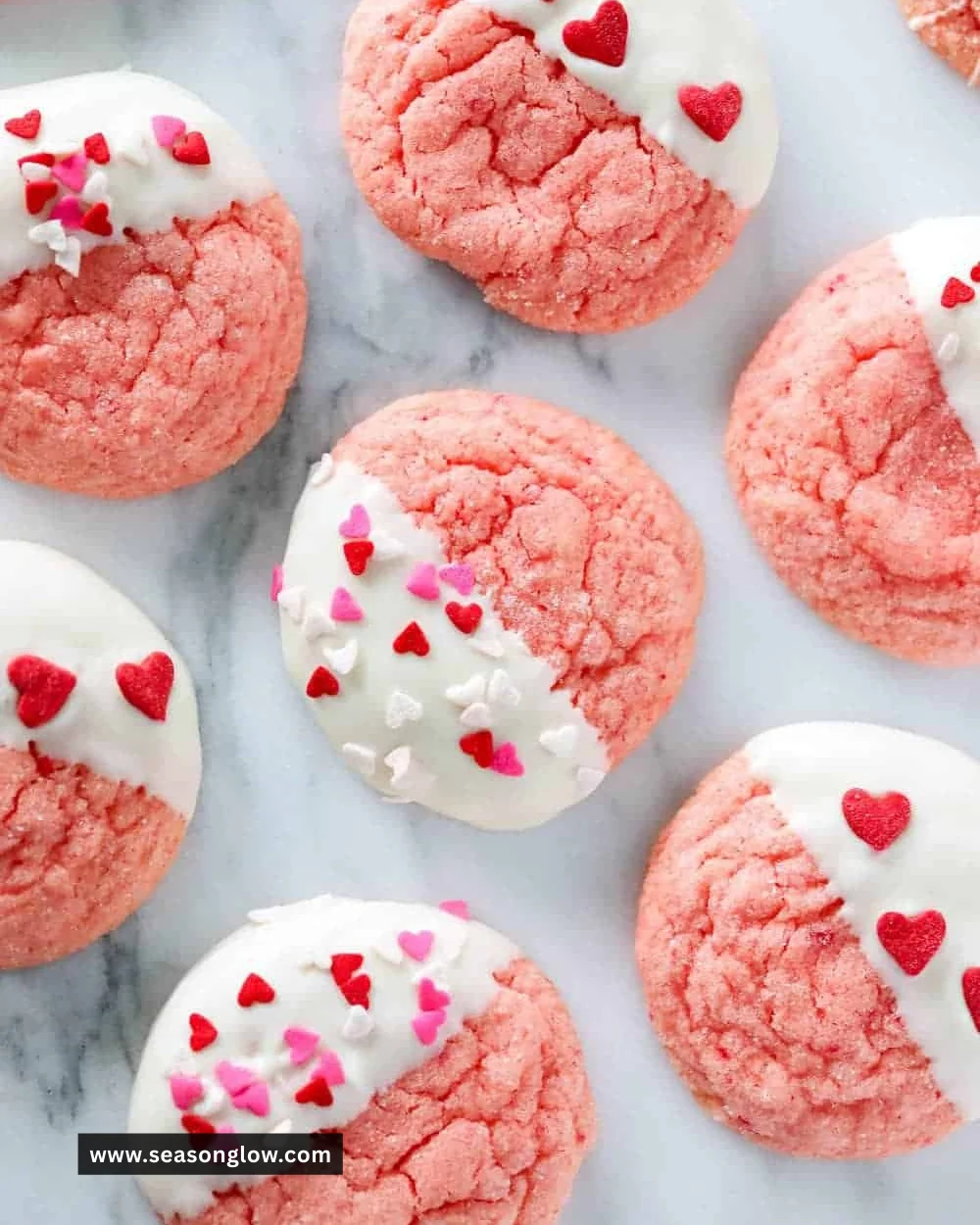 Delicious strawberry cookie mix cake with fresh strawberries on top