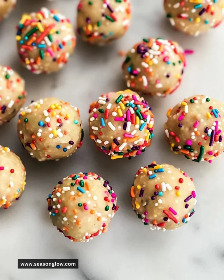 Delicious applesauce birthday cake protein balls for a healthy snack