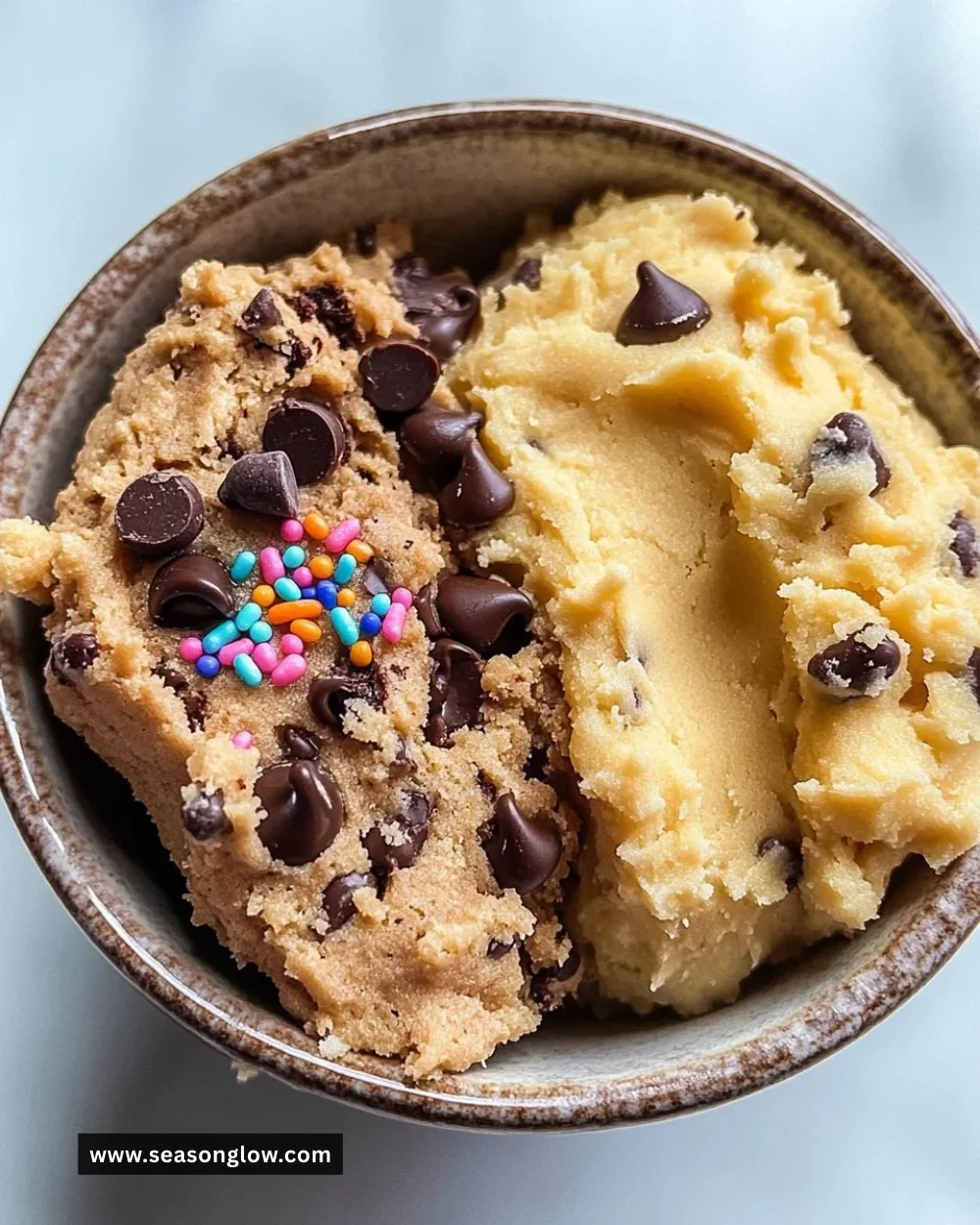 Three flavors of Protein Cookie Dough in a bowl