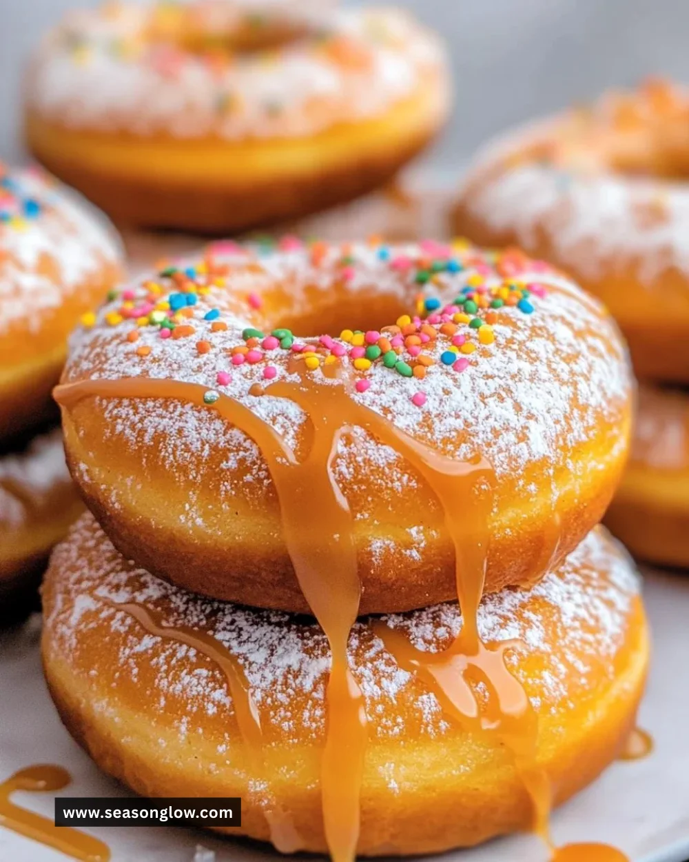Homemade pumpkin donuts topped with sugar and spices