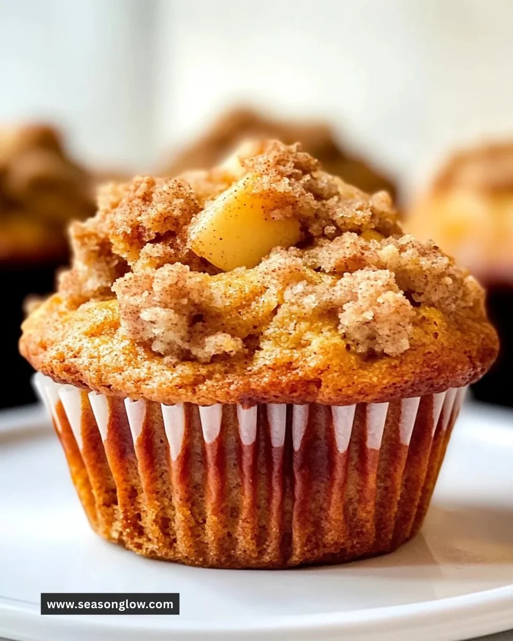 Small batch apple pumpkin streusel muffins fresh out of the oven