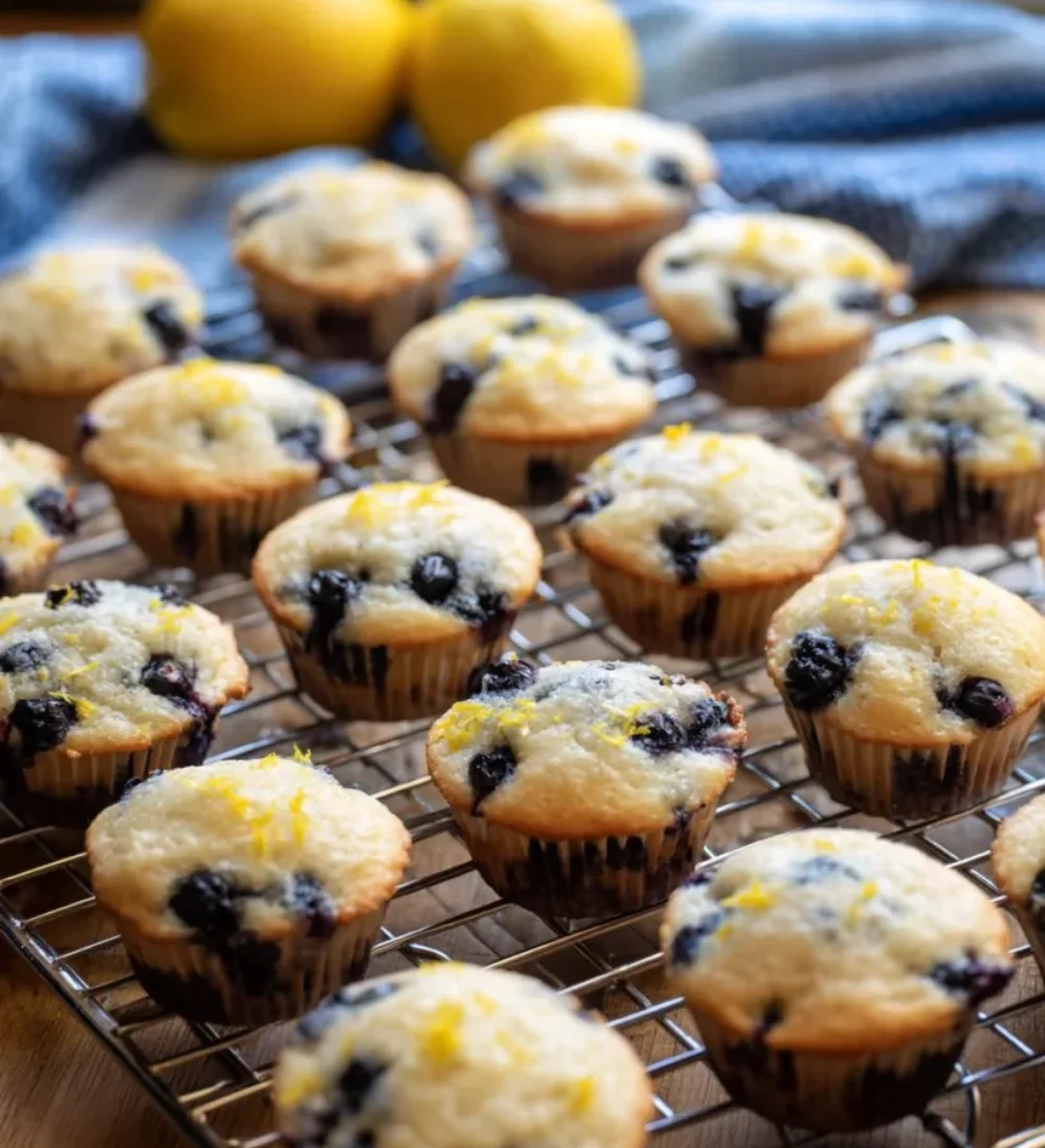 Blueberry and lemon zest cottage cheese bites on a plate
