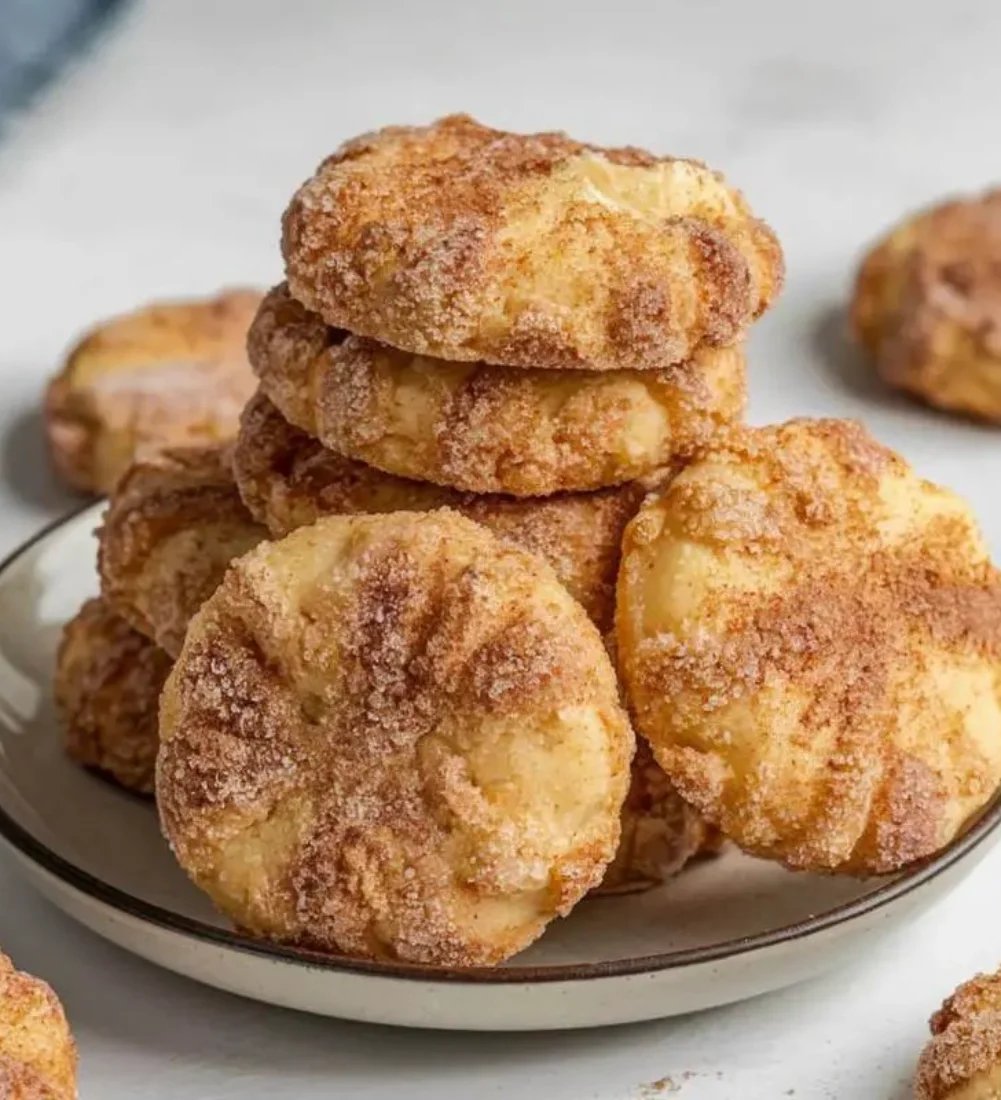 Delicious chewy churro cookies with cinnamon sugar topping