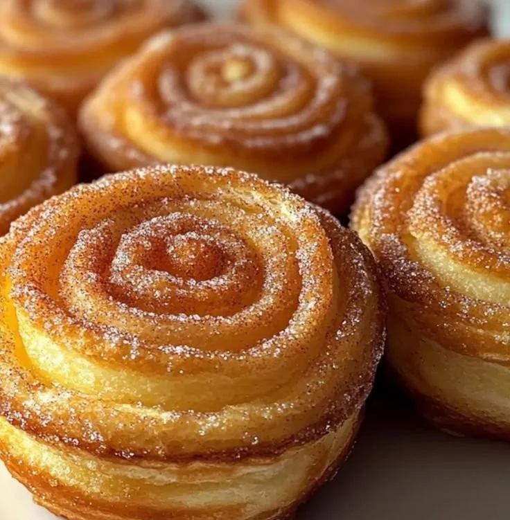 Delicious Cinnamon Sugar Cruffins topped with sweet cinnamon sugar