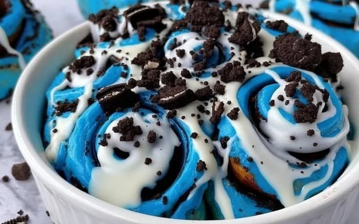 Cookie Monster Cinnamon Rolls
