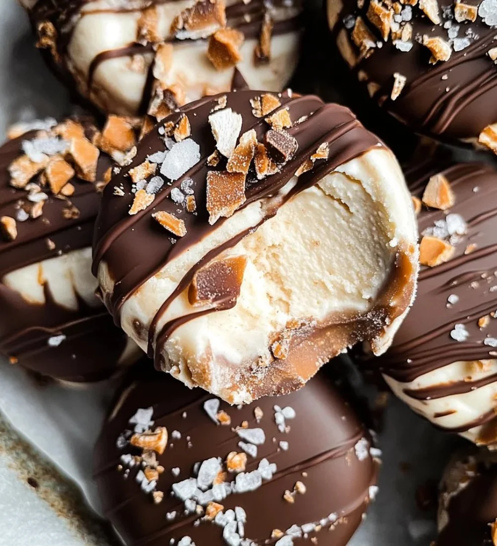 High-protein frozen peanut butter Greek yogurt bites served in a bowl.