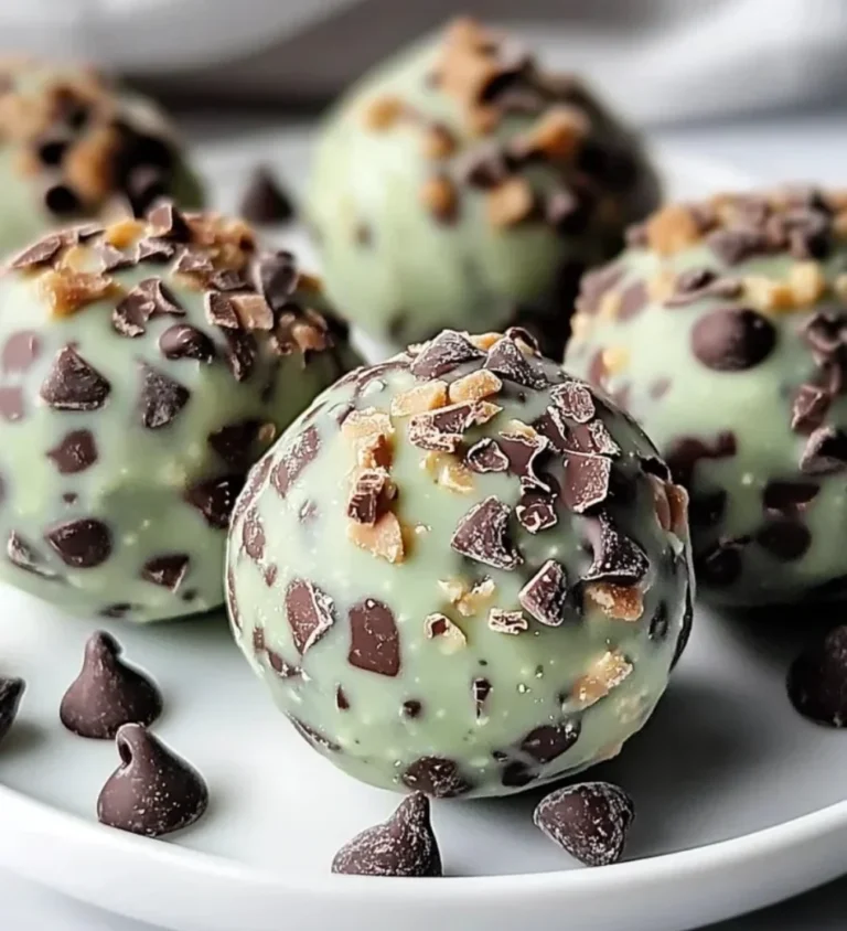 Mint Chocolate Chip Protein Balls, healthy protein snack filled with chocolate mint flavor