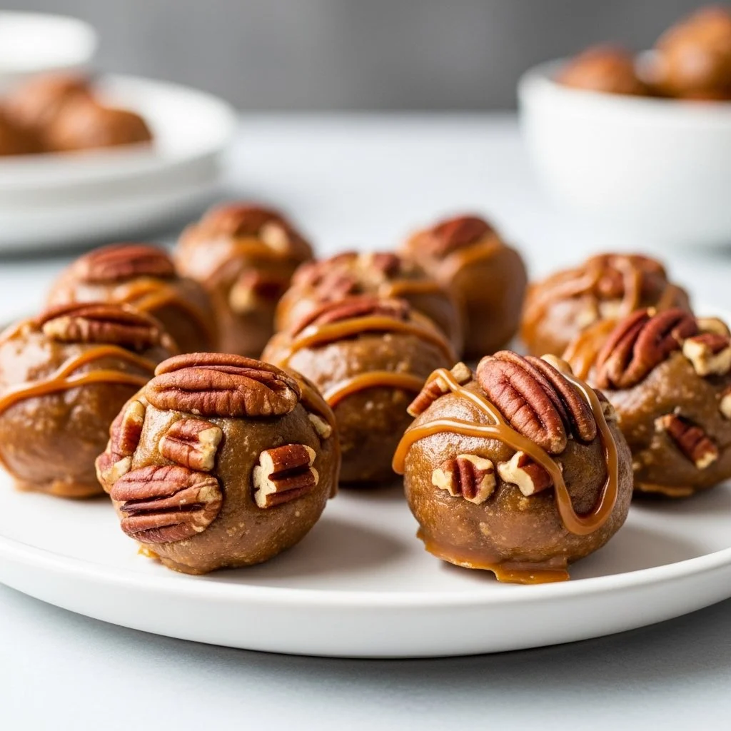 No-Bake Pecan Pie Bites served on a plate for a delicious dessert option