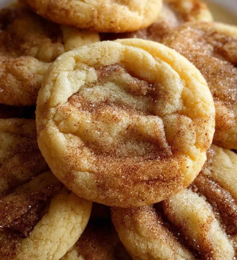 Soft and chewy cinnamon roll sugar cookies on a plate with cinnamon and icing.