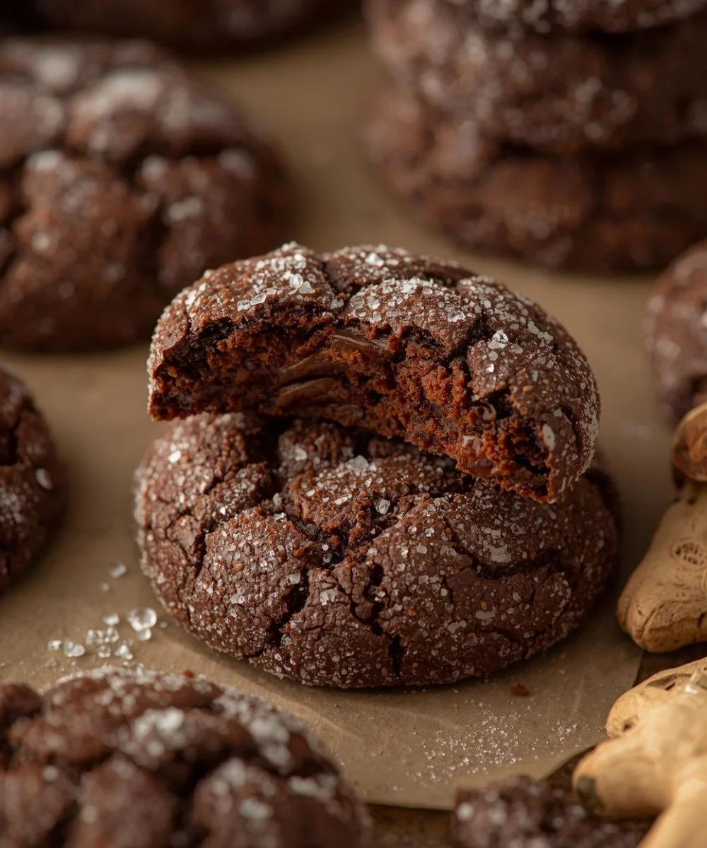 Soft and chewy molasses cookies fresh out of the oven