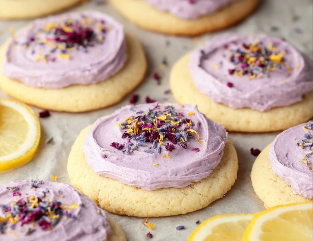 Soft lemon blueberry cookies on a plate, fresh and ready to enjoy.
