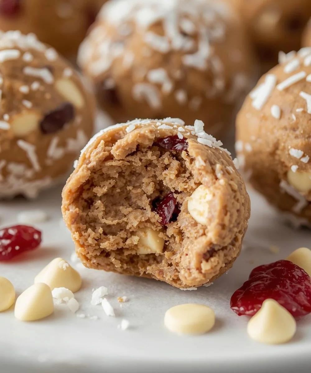 White Chocolate & Cranberry Protein Balls for a nutritious snack.