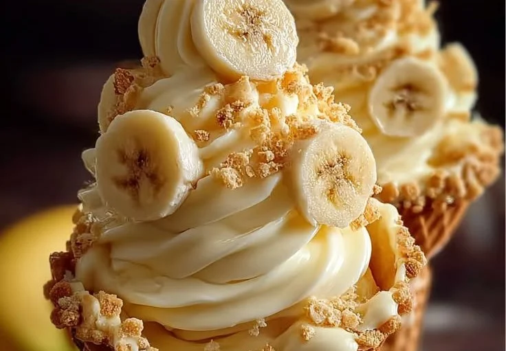 Banana Pudding Cheesecake Cones