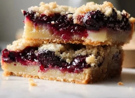 Delicious blueberry crumble bars with a buttery topping and juicy filling.
