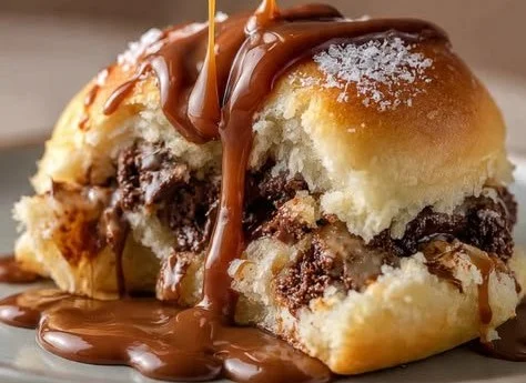 Chocolate caramel dessert sliders ready to be enjoyed.