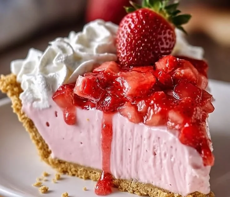 Festive Easter Jello Pie topped with whipped cream and colorful candies
