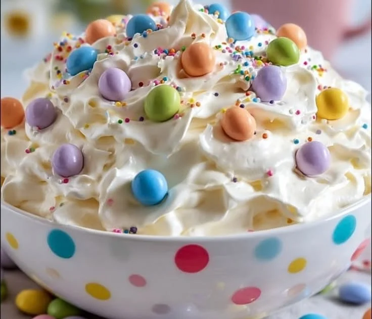 Easter marshmallow fluff for decorating festive desserts
