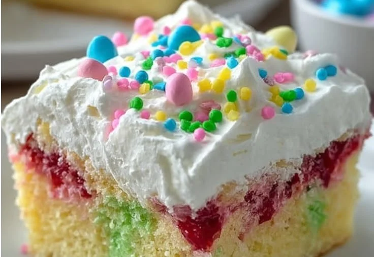 Easy Easter Jello Poke Cake
