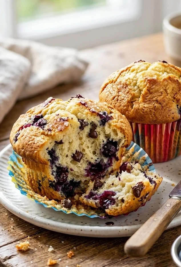Fluffy breakfast muffins fresh out of the oven, ready to be enjoyed.