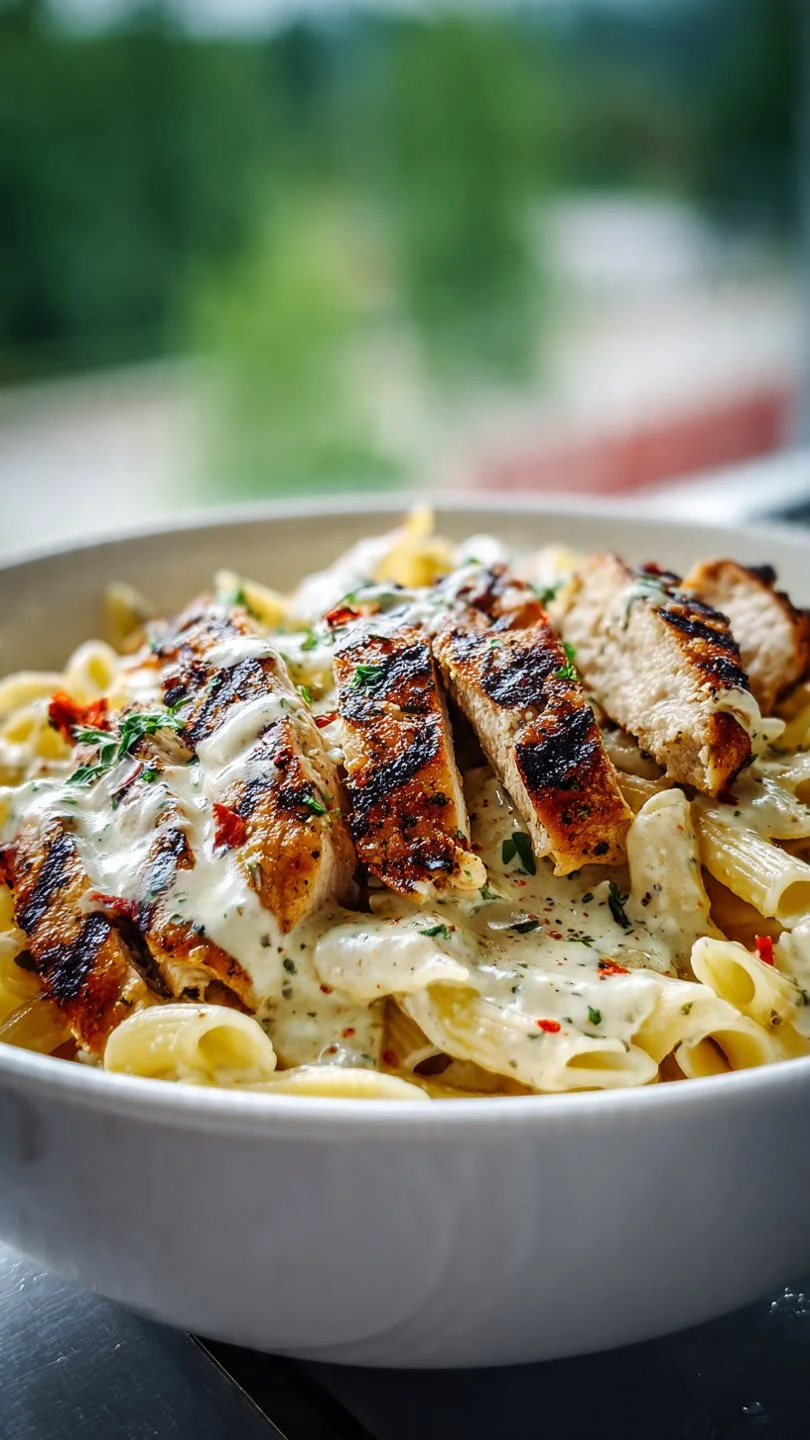 High Protein Lemon Garlic Chicken Pasta