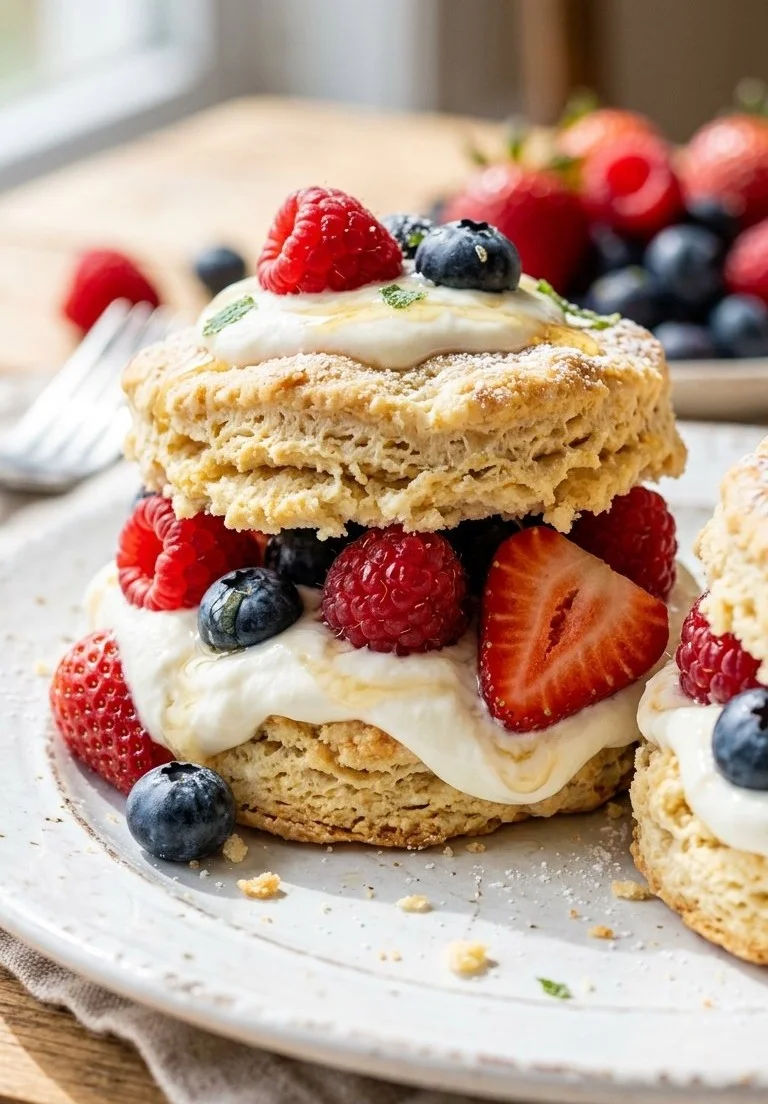 Honey Yogurt Berry Shortcakes