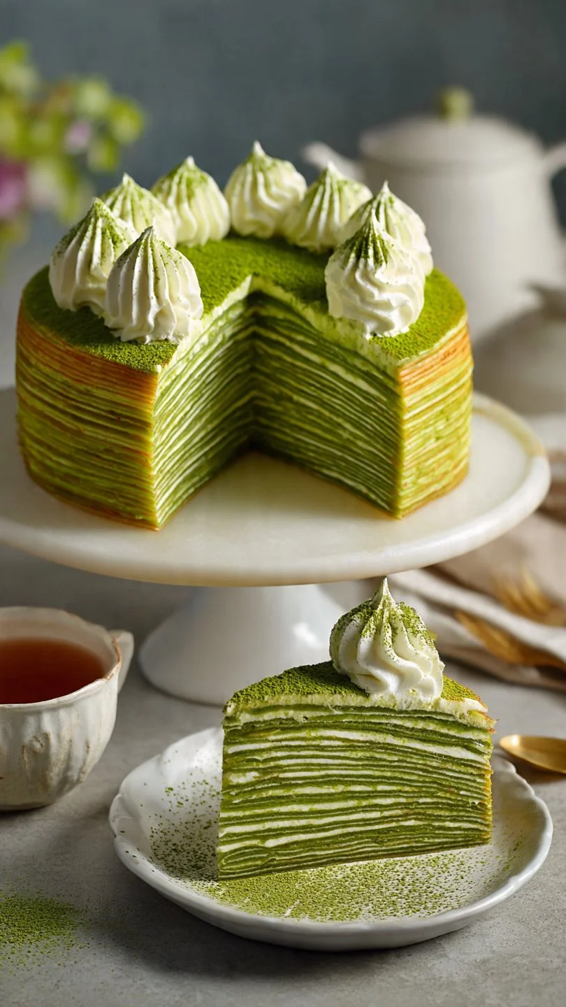 Matcha Mille Crepe Cake