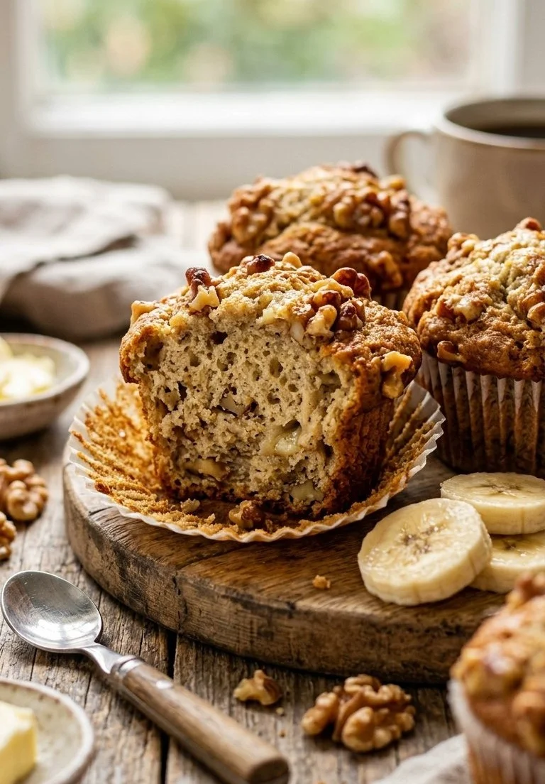 Moist Banana Nut Muffins