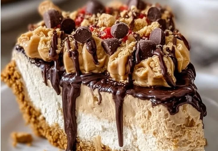Monster Peanut Butter Cheesecake Pie