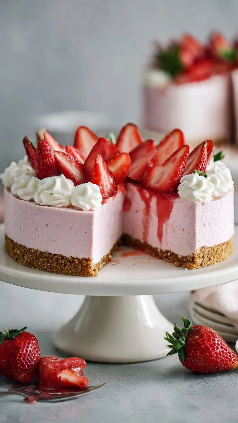 No-Bake Strawberry Cheesecake