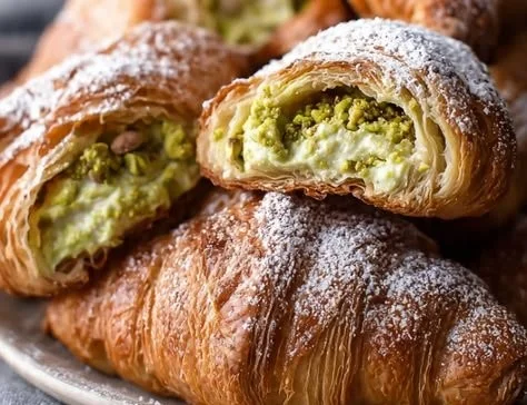 Pistachio Cream Croissants