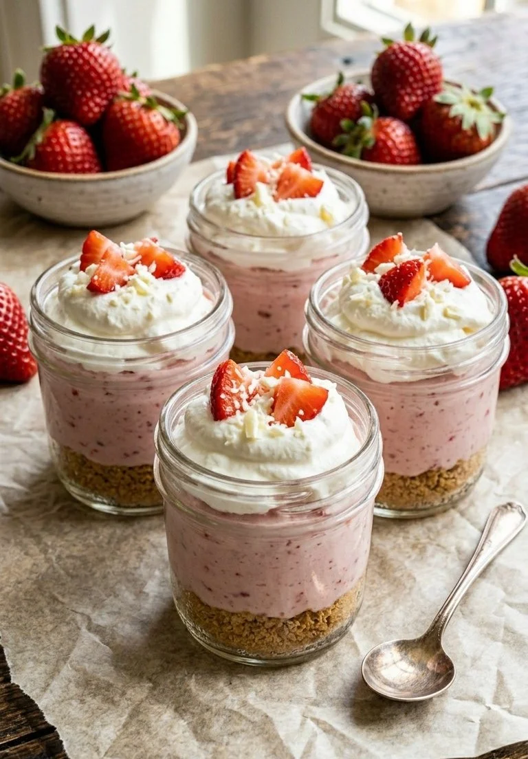 Strawberry Cheesecake Jars