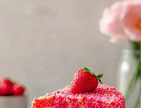 Strawberry Cheesecake with Crunchy Crumble