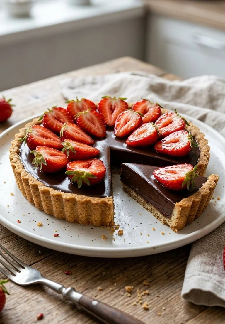Strawberry Chocolate Ganache Tart