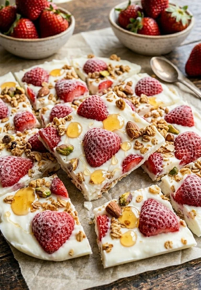 Strawberry Greek Yogurt Bark