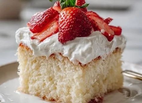 Delicious Three Milk Cake dessert showcasing creamy layers of milk and sweetness.