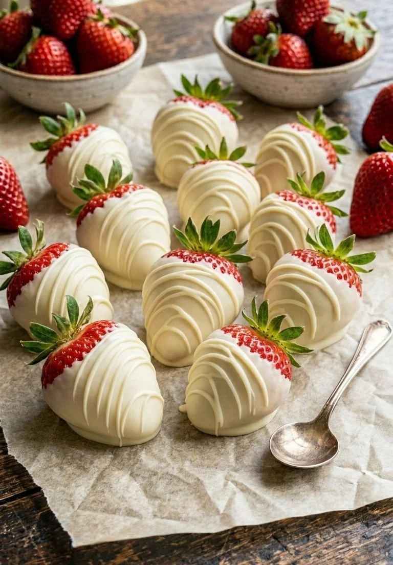 White Chocolate Covered Strawberries