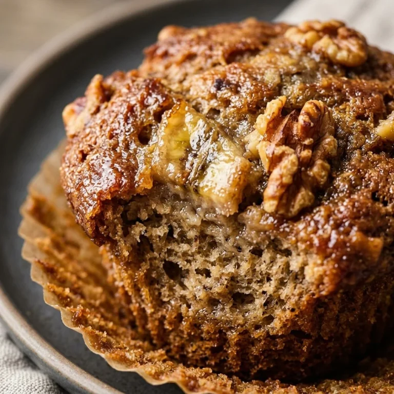 Delicious bakery-style banana bread muffins fresh out of the oven.