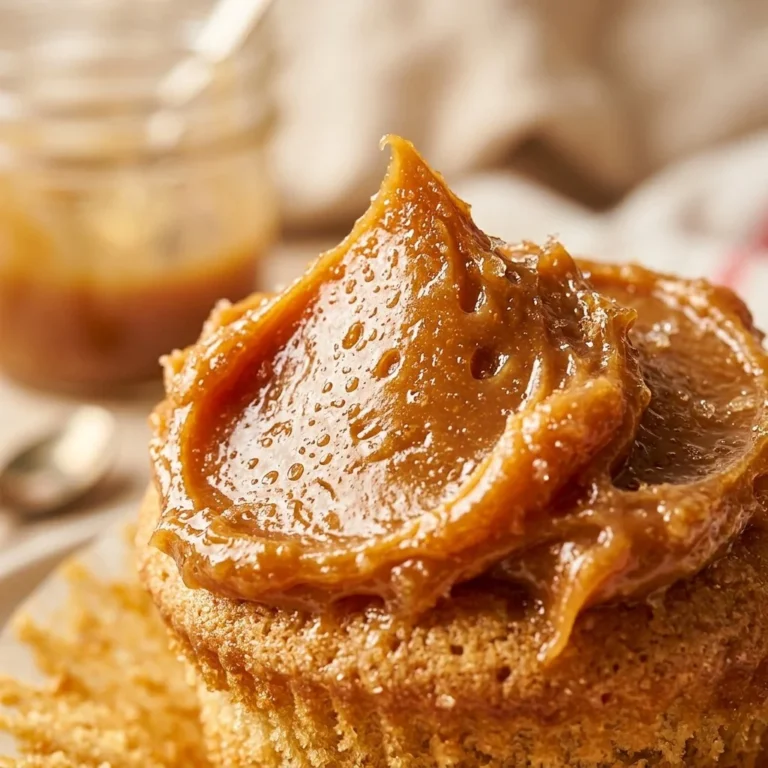 Delicious homemade caramel frosting on a cake