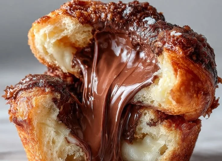 Chocolate croissant-style muffins with rich chocolate flavor